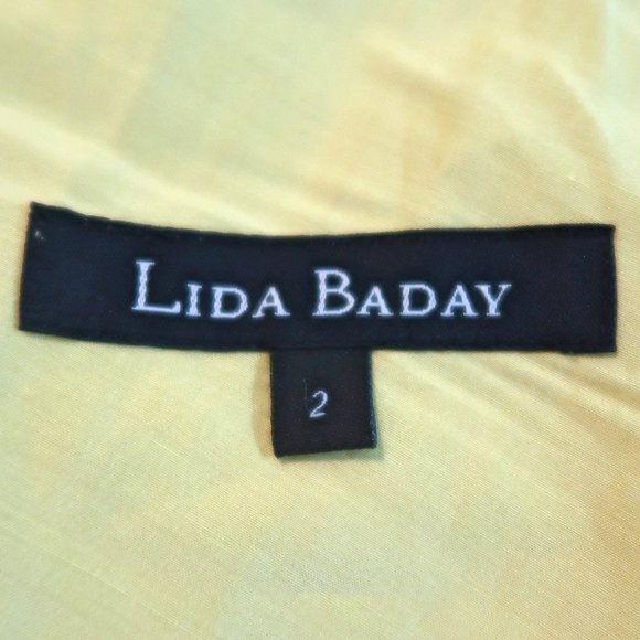 Lida Baday Yellow Belted Pleated Midi Dress 2 - Picture 12 of 13